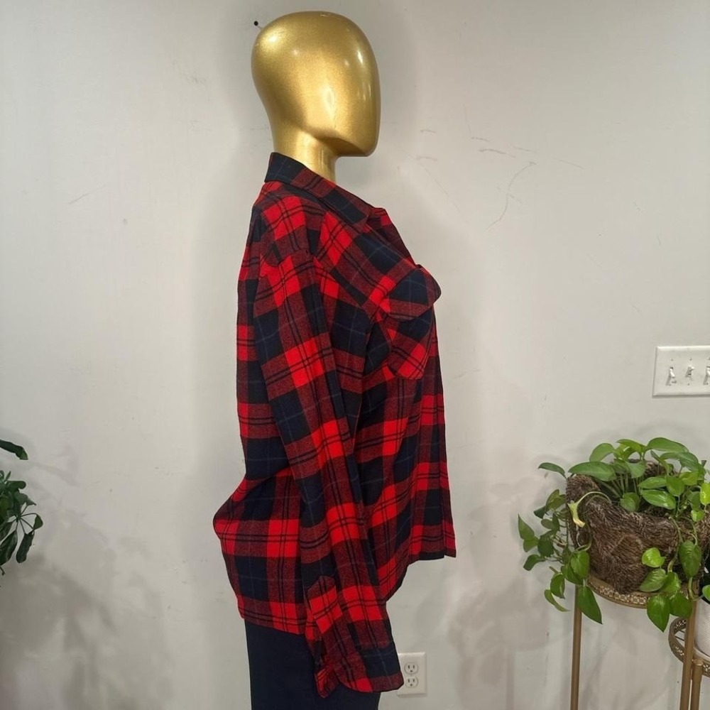 Vintage Pendleton Red and black plaid 100% wool flannel shirt MEDIUM - Picture 4 of 8